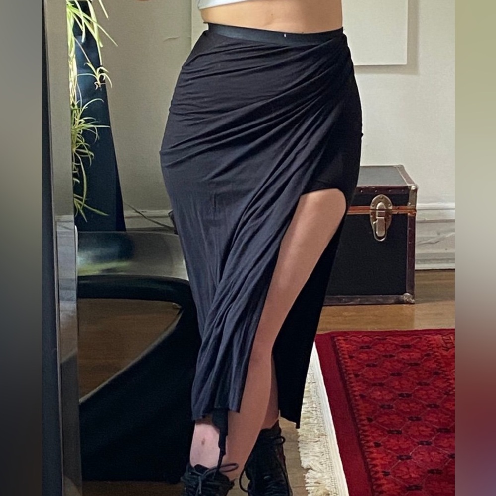 rick owens black draped lilies dress
